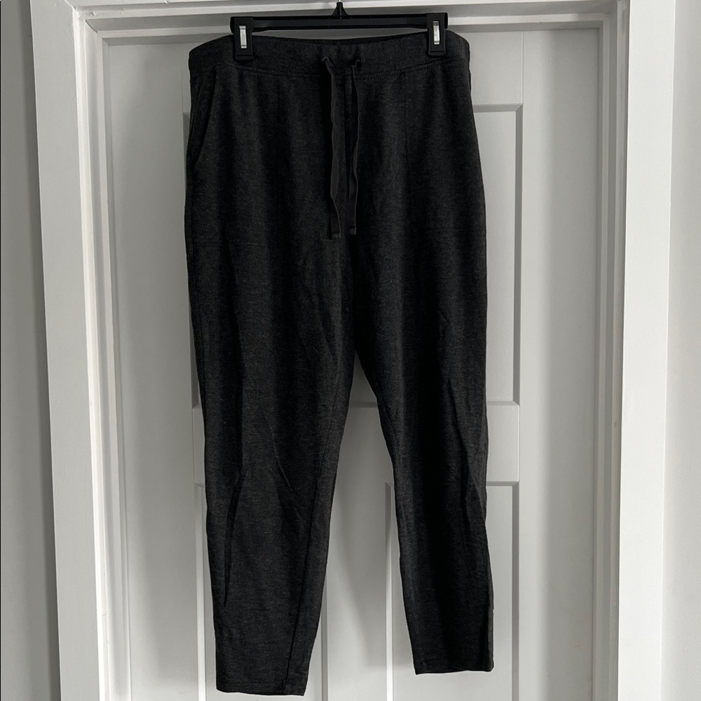 Women's Charcoal Grey Drawstring Joggers with Tapered Leg - 235